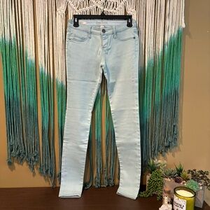 Decree Super Skinny Baby Blue Denim Jeans Sparkle Juniors Size 3 Spring 2000s